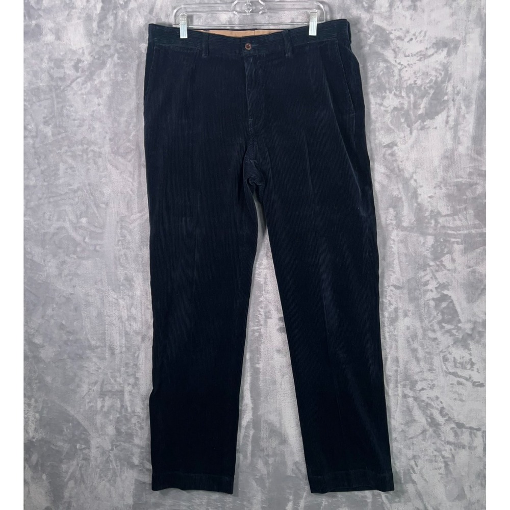 Polo Ralph Laure Preston Corduroy Pants Mens 36x34 Navy Blue Straight Chino